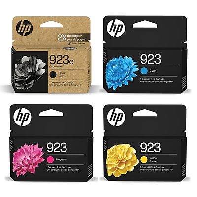 HP 923e/923 Black High Yield and Cyan/Magenta/Yellow Standard Yield Ink Cartridge, 4/Pack (4S6E2BK4PK-VB) Sansujyuku sansujyuku.com