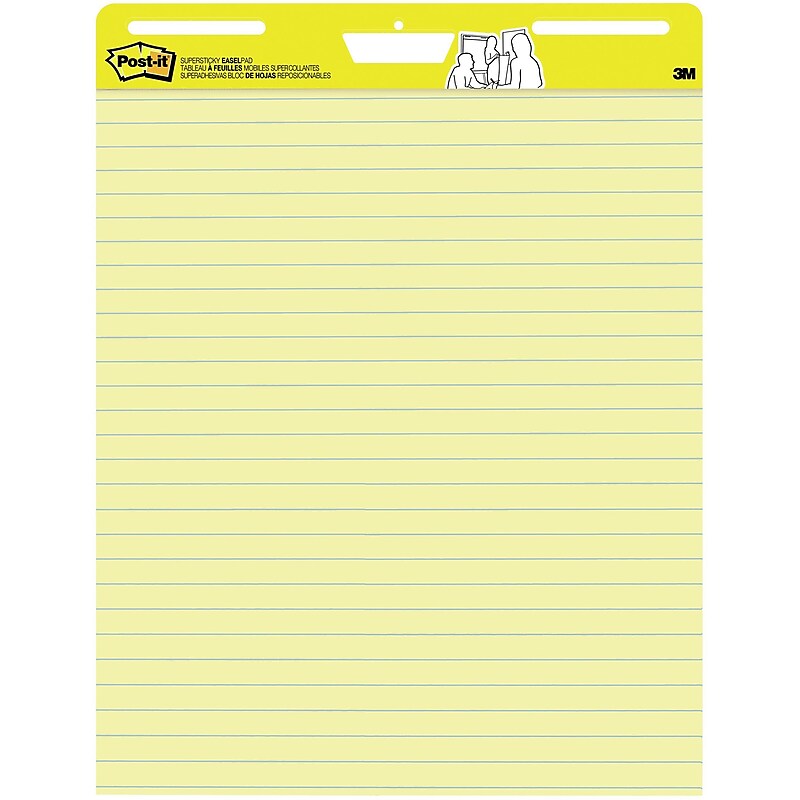 Post-it Super Sticky Easel Pad, 25" x 30", Lined, 30 Sheets/Pad, 2 Pads/Carton (561) image 1