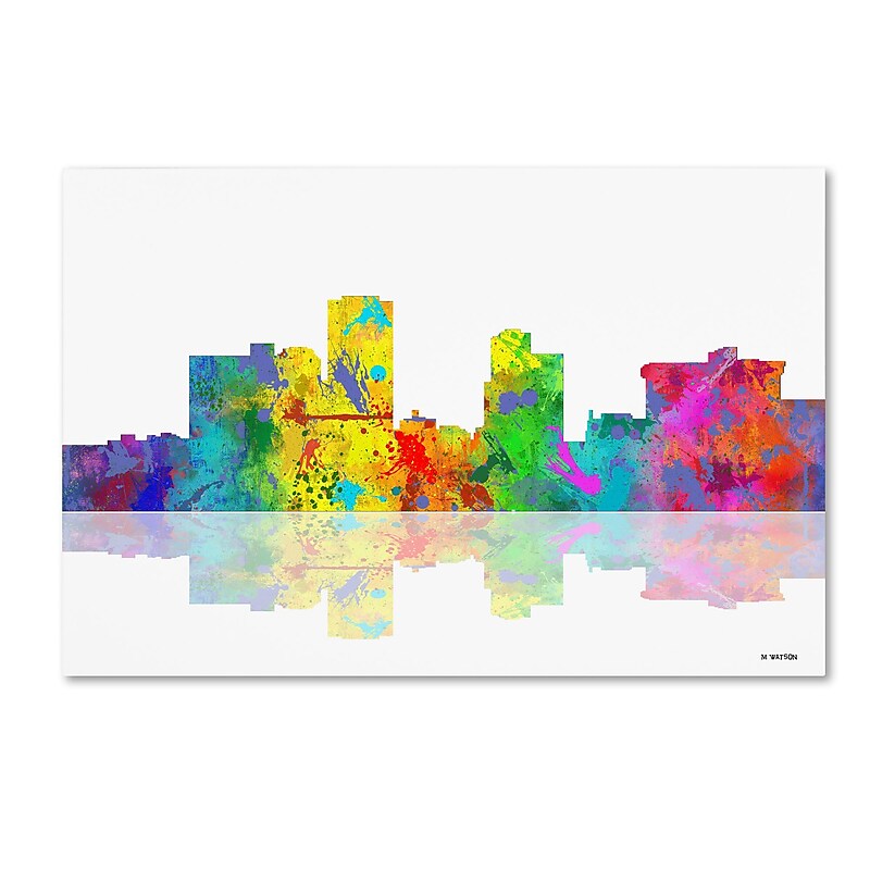 Trademark Fine Art ''Little Rock Arkansas Skyline'' by Marlene Watson 22" x 32" Canvas Art (MW0057-C2232GG) image 1