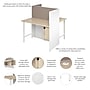 Bush Business Furniture Hustle 48"W 2 Person Back to Back Cubicle Panel Workstation, White/Natural Elm (HUS020WHNE)~#|#~D3D6886F-C5EF-4D59-A98274F05A4F347F_sc7