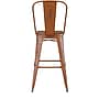 Flash Furniture Carly Indoor-Outdoor Bar Height Stool with Back, Orange with Teak Seat (ET353430ORPL1T)~#|#~D3D85514-B305-4635-9281B3C01A7A5400_sc7