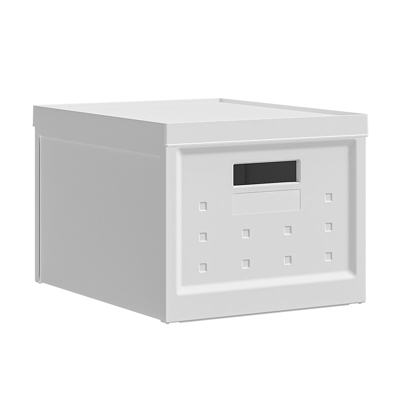 Techni Mobili Storage Box with Lid, Plastic, White, 2/Pack (RTA-SBX200) image 1