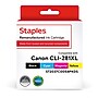 Staples Remanufactured Black/Cyan/Magenta/Yellow High Yield Ink Cartridge Replacement for Canon CLI-281XL, 4/Pack~#|#~D3E0C67C-5A70-4FC5-8C0E458123EE5A4B_sc7