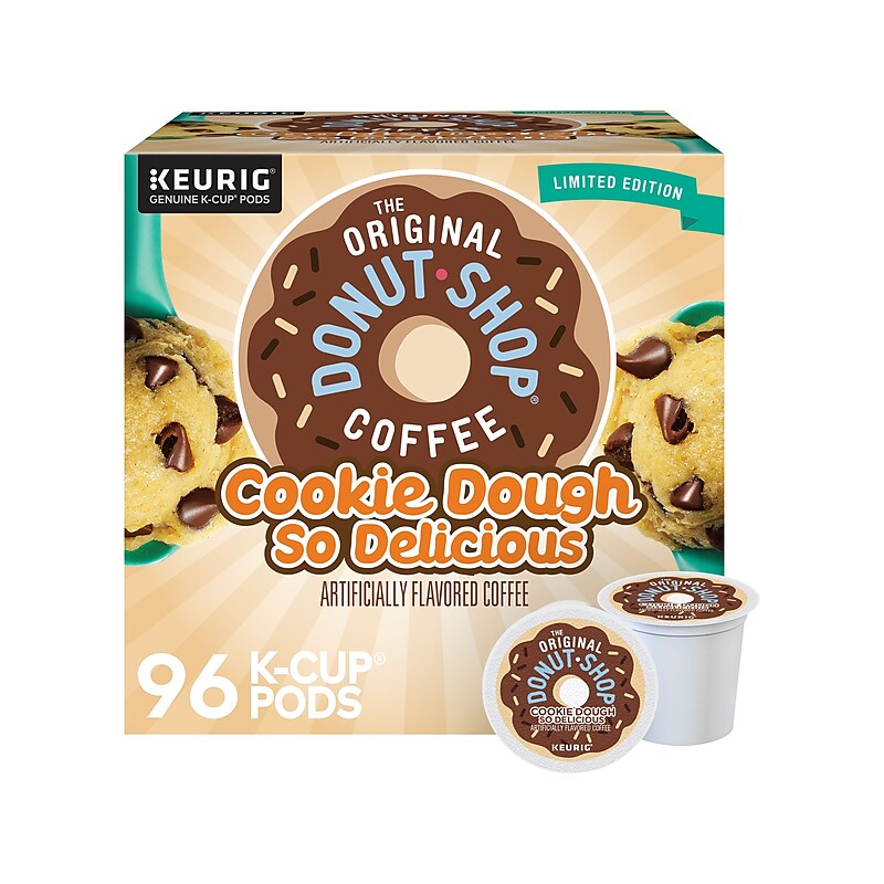 The Original Donut Shop Cookie Dough So Delicious Coffee Keurig® K-Cup® Pods, Light Roast, 96/Carton (5000666665CT) image 1
