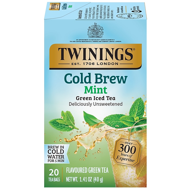 Twinings Iced Cold Brewed Mint Green Tea Bags, 20/Box (F07413) image 1
