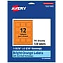 Avery Rectangle Multipurpose Labels, 1-13/16" x 2-3/16", Bright Orange, 120/Pack (94233)~#|#~D3E6B7AE-ACC4-4D77-80A63A93D60DDA9F_sc7