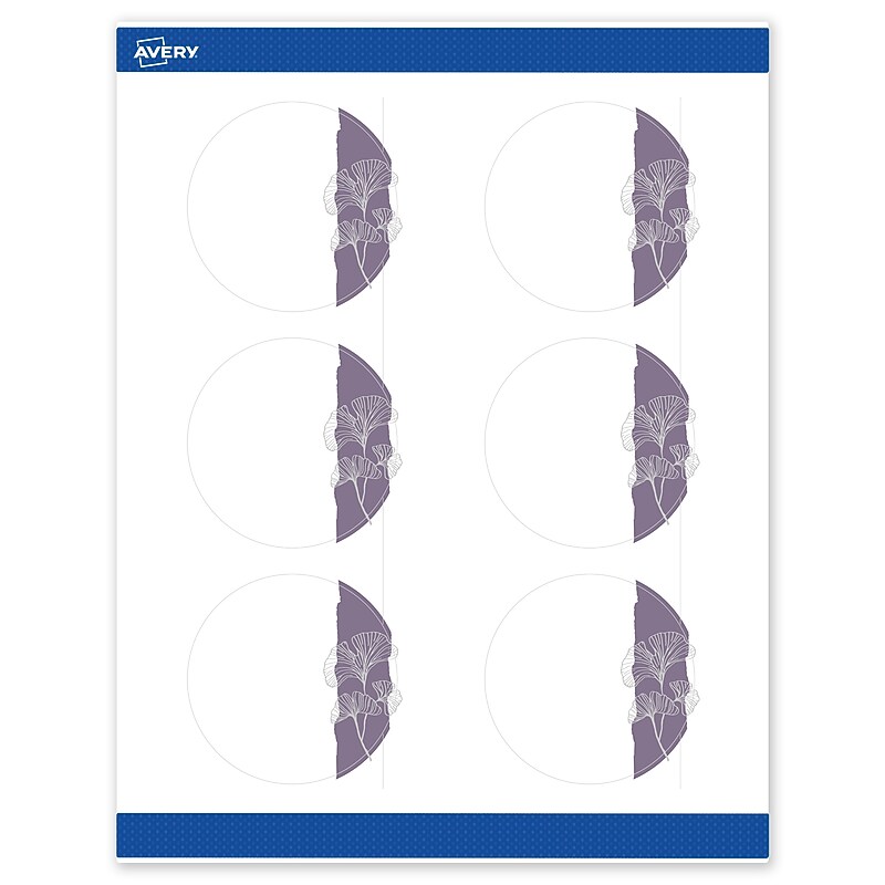 Avery Laser/Inkjet Circle Multipurpose Labels, 3" Dia., White, 60/Pack (S00F4S) image 1