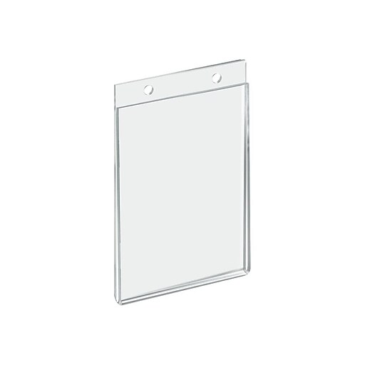 Azar Sign Holder, 4" x 6", Vertical, Wall Mounted, Clear Acrylic, 10