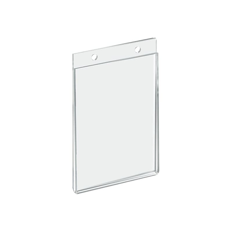 Azar Sign Holder, 4" x 6", Vertical, Wall Mounted, Clear Acrylic, 10/Pack (162732) image 1