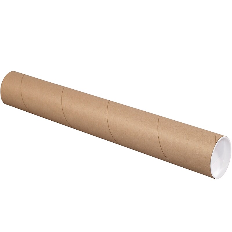 3" x 42" Kraft Mailing Tube, White, 24/Carton (P3042K) image 1