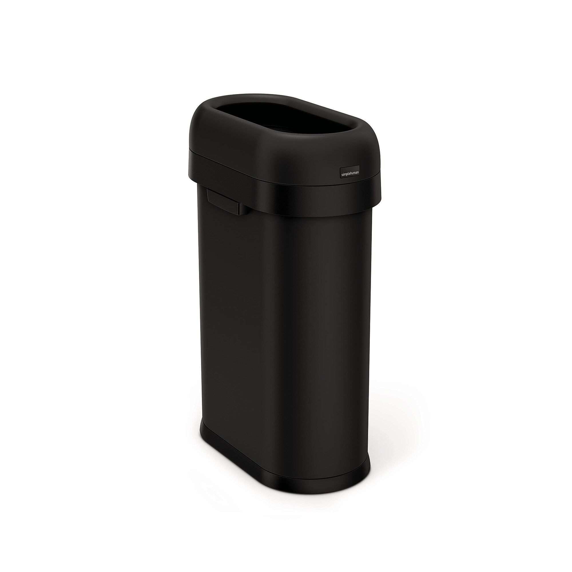 simplehuman Commercial Slim Steel Trash Can with Open Lid, 13 Gallon, Matte Black (CW1498) Sansujyuku sansujyuku.com