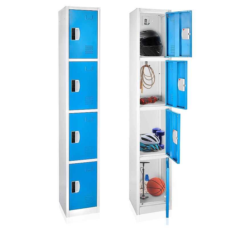 AdirOffice 72"H 4-Tier Blue Storage Locker (ADI629-204-BLU-DL) image 1