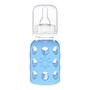 Lifefactory 4 oz. Glass Baby Bottle with Silicone Sleeve, Stage 1 Nipple, Stopper & Cap, Sky (LF110000C4)~#|#~D3F76CD2-257C-425C-BC7D00B765D367D5_sc7