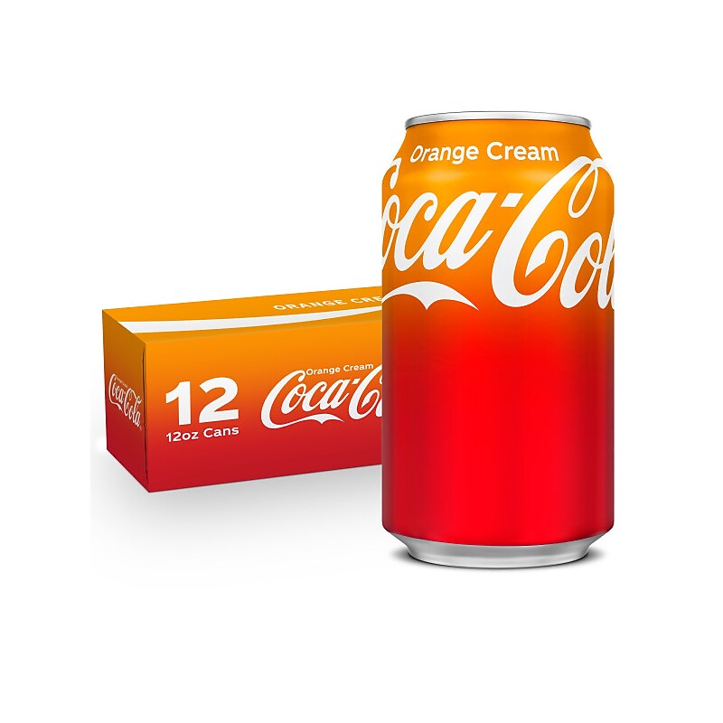 Coca-Cola Orange Cream Soda, 12 oz., 12 Cans/Pack, 2/Packs (49000558845) image 1