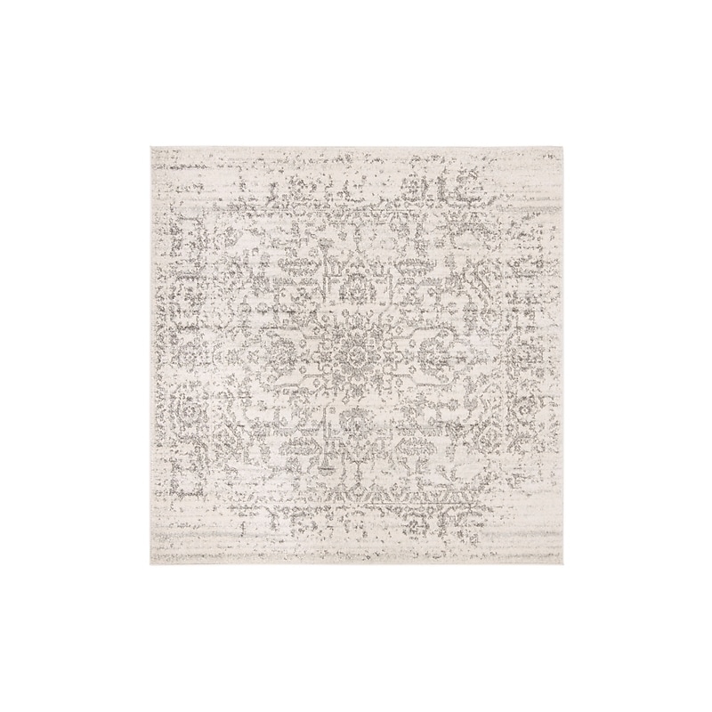 Safavieh Madison Collection 8' x 8' Square Indoor Area Rug, Machine Made, Silver/Ivory (MAD603G-8SQ) image 1