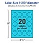 Avery Printable Circle Multipurpose Labels, 1-2/3" Dia., Bright Blue, 200/Pack (94508)~#|#~D3FD5883-15F6-4DDE-AADFFDA777B8DE99_sc7