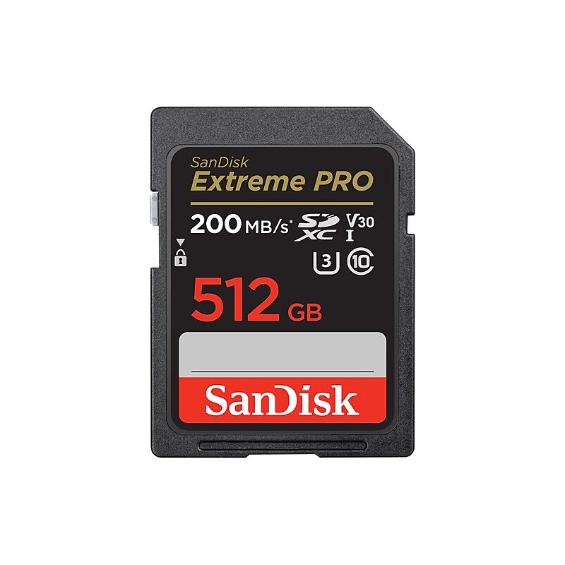 SanDisk Extreme PRO 512GB SDHC Memory Card, Class 10, U3, V30, (SDSDXXD-512G-ANCIN) image 1