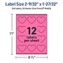 Avery Heart Laser/Inkjet Multipurpose Labels, 2-9/32" x 1-27/32", Bright Pink (240/Pack)~#|#~D40B0891-BDBC-4617-8129878D391A6DCA_sc7