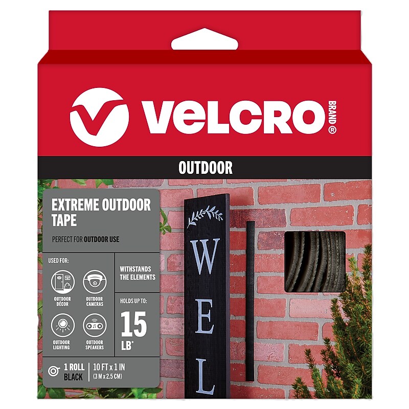 Velcro Extreme Fasteners, 1" x 10', Black (VEL91843) image 1