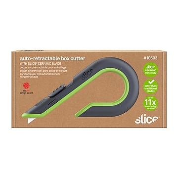 Slice Inc. Retractable Ceramic Box Cutter, Gray/Orange (10400