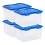 Iris WeatherPro 47 Quart Storage Bin with Latching Lid, Plastic, Clear, 4/Pack (500139)~#|#~D41FE1BC-414B-4AD1-A93B76CE410444B9_sc7