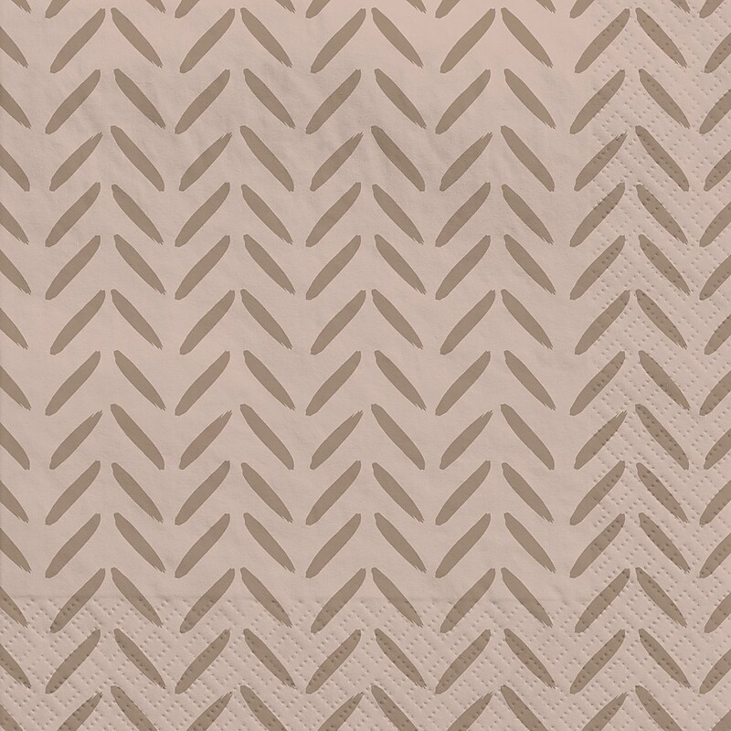 Party City Herringbone Beverage Napkin, 2-Ply, Taupe, 40/Pack (AM600004) image 1