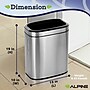 Alpine Industries Stainless Steel Trash Can with Liner, 5.3 Gallon (ALP470-20L)~#|#~D423FC48-E574-4771-89751E3E561B77AF_sc7