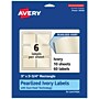 Avery Laser/Inkjet Multipurpose Labels, Ivory, 6 Labels/Sheet, 10 Sheets/Pack (94248-PIP10)~#|#~D427AB4D-7262-419F-8EA9A46BD787F8AD_sc7