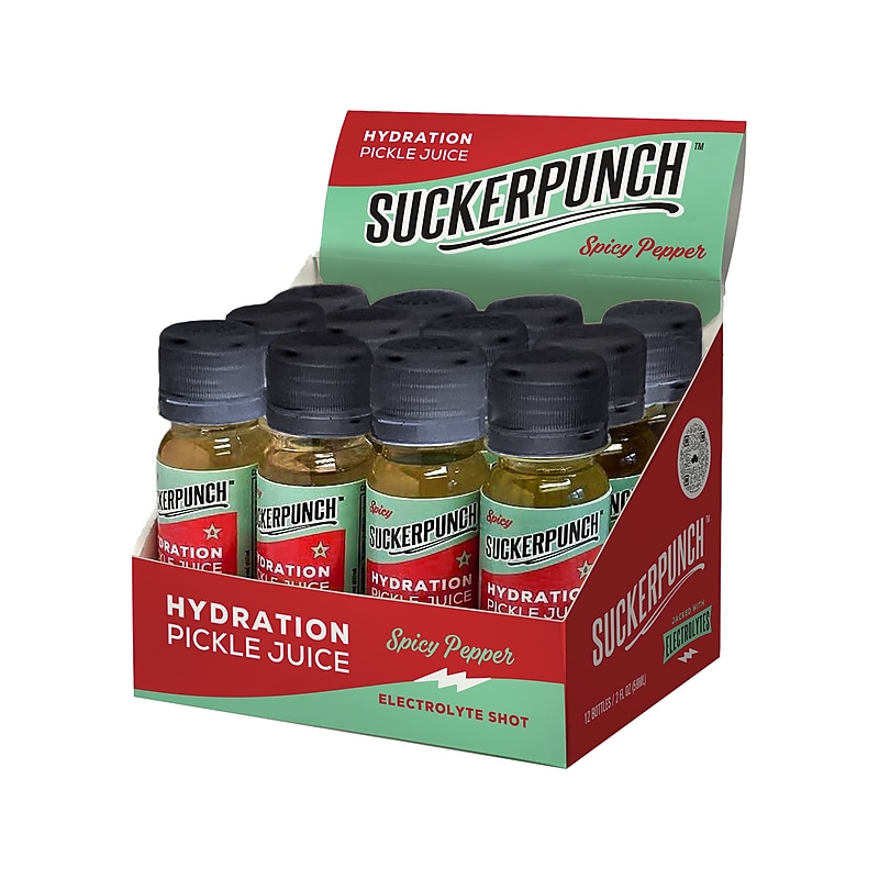 SuckerPunch Spicy Pepper Hydration Pickle Juice Shooter, 2 oz., 12 Bottles/Case (SPPJS2-4159) image 1