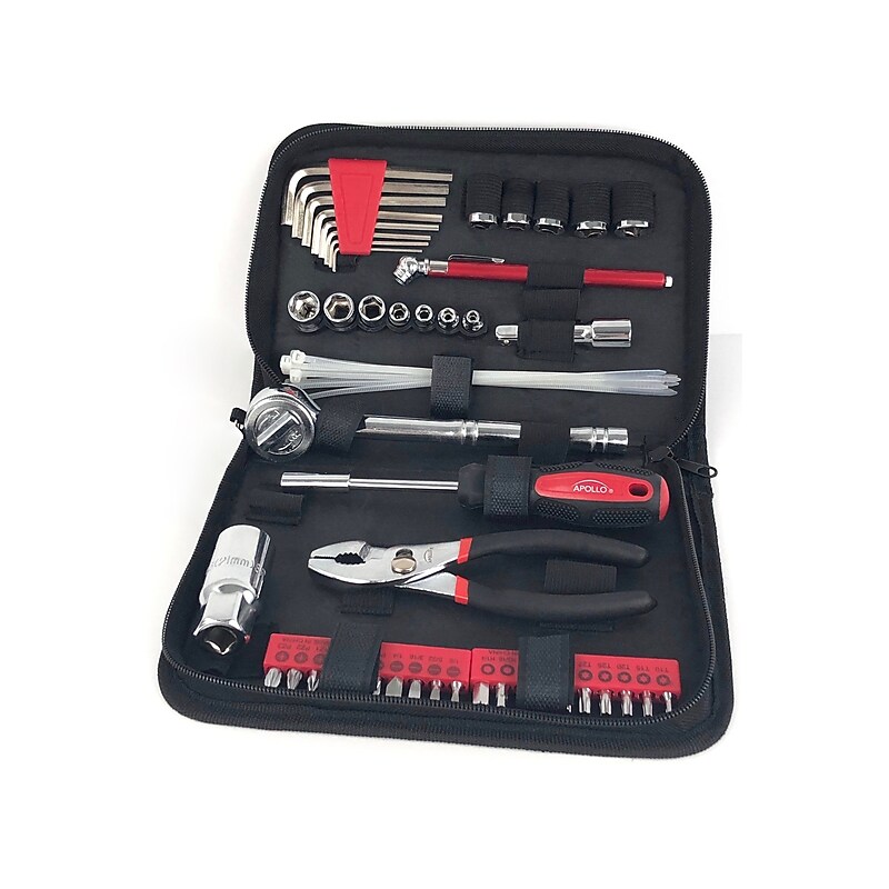 Apollo Tools Metric Auto Tool Set, 56-Piece, Black/Red (DT9775) image 1