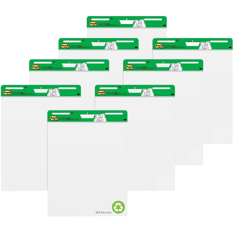 Post-it Super Sticky Wall Easel Pad, 25" x 30", 30 Sheets/Pad, 8 Pads/Pack (559RP-VAD8) image 1