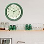 Infinity Instruments Round Retro Green Wall Clock, Aluminum, 12" (10940GR-12)~#|#~D43D996D-3F3B-4514-81F4A21728EE9ABE_sc7