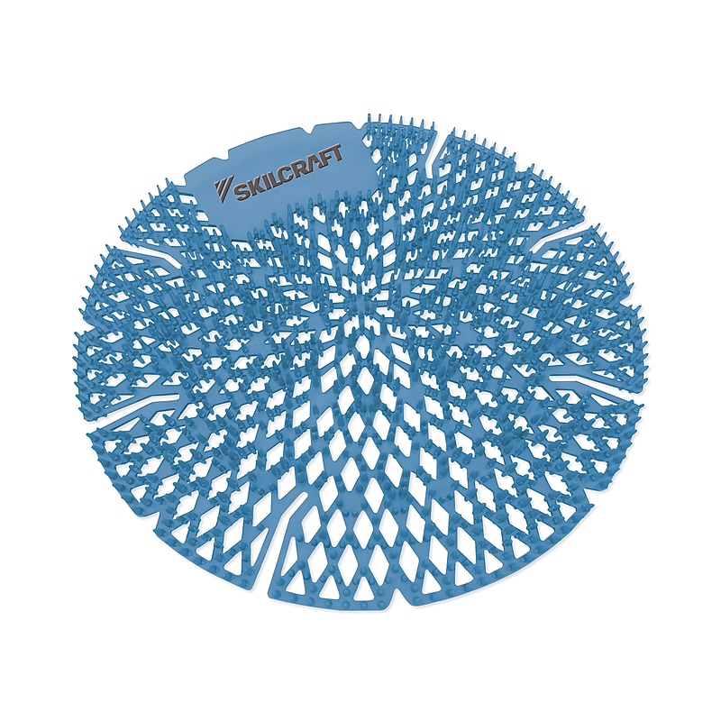 AbilityOne SKILCRAFT Lasting Power Urinal Screen, Mountain Air Scent, Blue, 10/Pack (NSN6998440) image 1