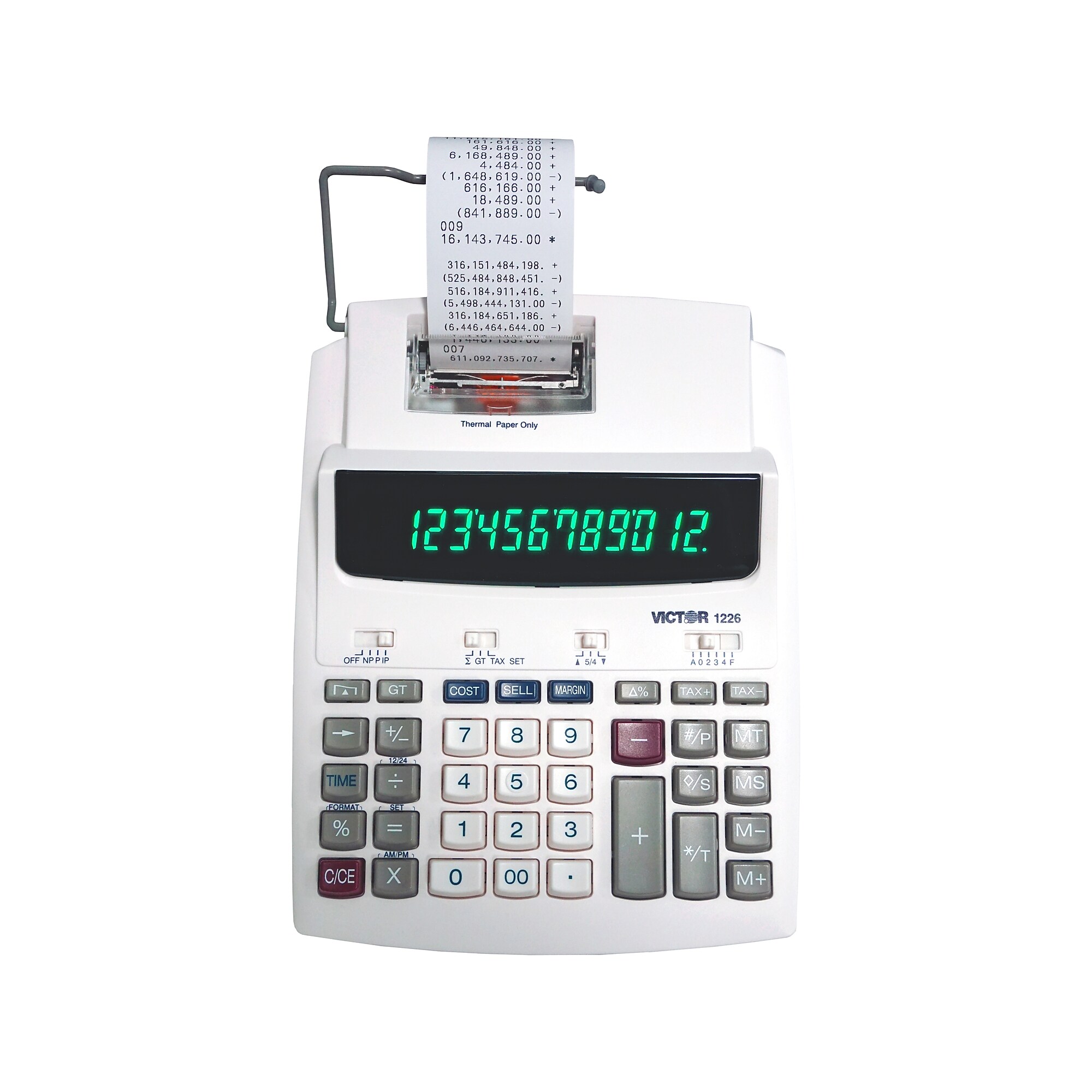 Victor 12-Digit Basic Calculator with Thermal Printer, White (1226) Sansujyuku sansujyuku.com