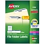 Avery TrueBlock Laser/Inkjet File Folder Labels, 2/3" x 3-7/16", White/Blue, 1,500 Labels/Pack (5766)~#|#~D44583C7-77F4-4F29-908D8126132FBC5A_sc7