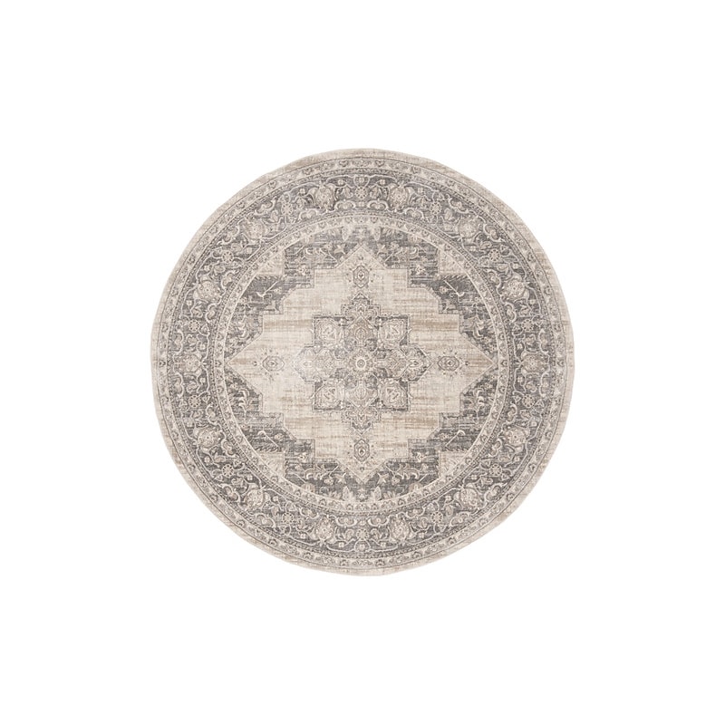 Safavieh Brentwood Collection 4' Round Indoor Area Rug, Machine Made, Cream/Grey (BNT865B-4R) image 1