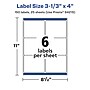 Avery Laser/Inkjet Rectangle Multipurpose Labels, 3.3" x 4", White, 150 Labels/Pack (94215)~#|#~D446FC06-0EC3-41A8-9E8B8F988B9110D2_sc7
