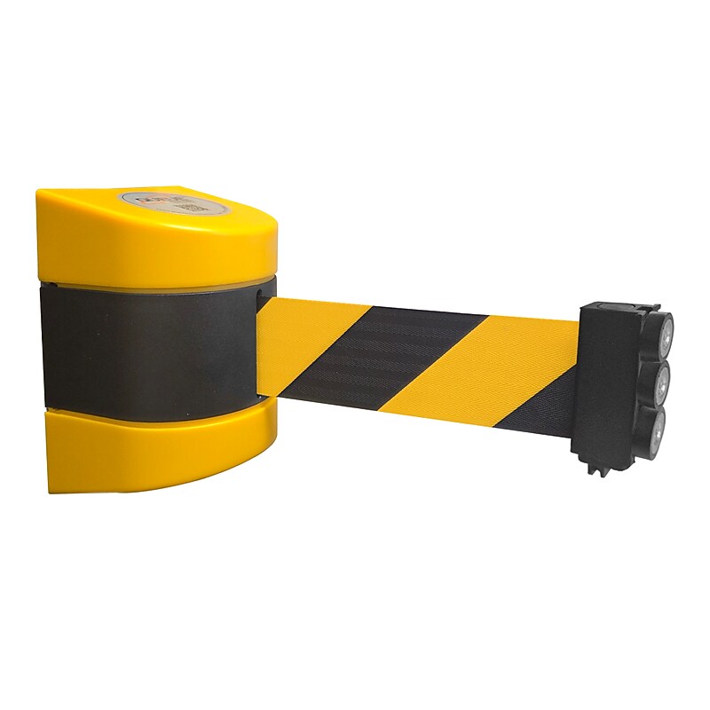 WallPro Magnetic 450 Wall-Mountable 30' Retractable Belt Barrier, Yellow/Black (WPM450Y-YB30) image 1