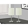 Monarch Specialties Inc. Incandescent Table Lamp, Nickel/Ivory, 2/Set (I 9649)~#|#~D4590FAF-BFCA-4C42-AE5ADE5CD3D7D26D_sc7