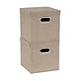 Household Essentials Medium Stackable Folding Fabric Storage Bin, 11" x 11.4"x 11.4", 24.75 Qt., Beige, 2/Pack (802-1)~#|#~D459FDF1-F54B-4764-ADA308EB92F58A38_sc7