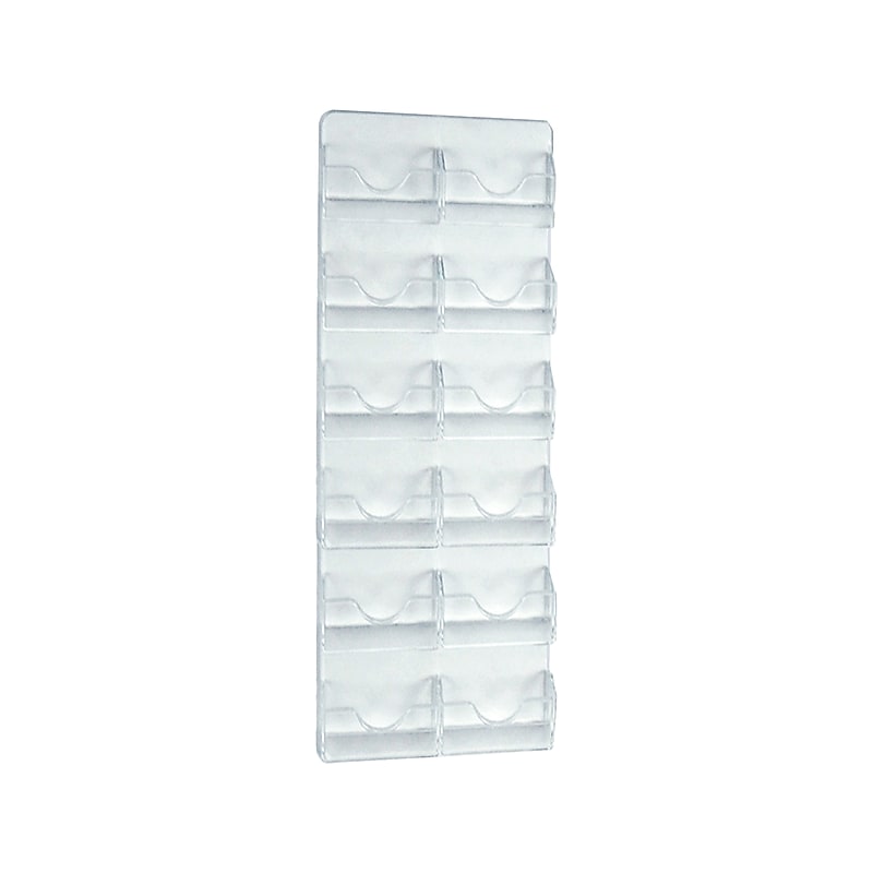 Azar Card Holder, 18"x 8.25", vertical, Wall Mounted, Clear Acrylic, 2/Pack (252082) image 1