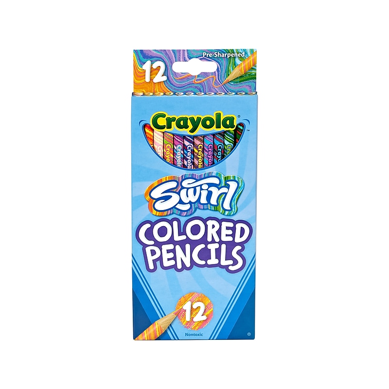 Crayola Swirl Kids' Colored Pencils, Assorted Colors, 12/Pack (68-7510) image 1
