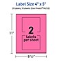 Avery Laser/Inkjet Rectangle Multipurpose Labels, 4" x 5", Bright Pink, 20/Pack (94253)~#|#~D46A89ED-6E5B-4B7A-B133C75557493E16_sc7