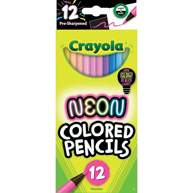 Crayola Neon Colored Pencils, Assorted Colors, 12/Pack (68-2119) image 1
