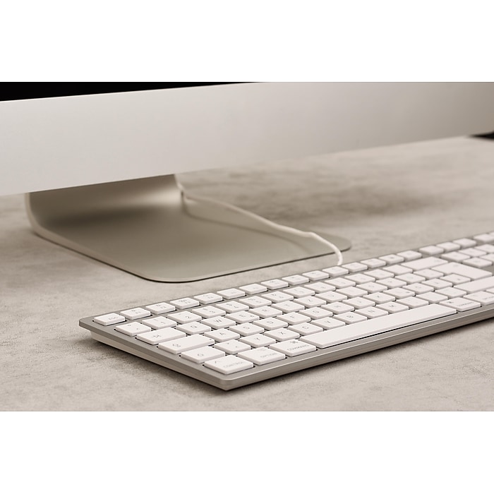 Cherry KC 6000C for Mac Wired Keyboard, White/Silver (JK-1620US-1