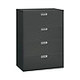 HON Brigade 600 Series 4-Drawer Lateral File Cabinet, Locking, Charcoal, Letter/Legal, 42"W (H694LS)~#|#~D47532F9-16DC-43D5-8641FC38FA11BF01_sc7