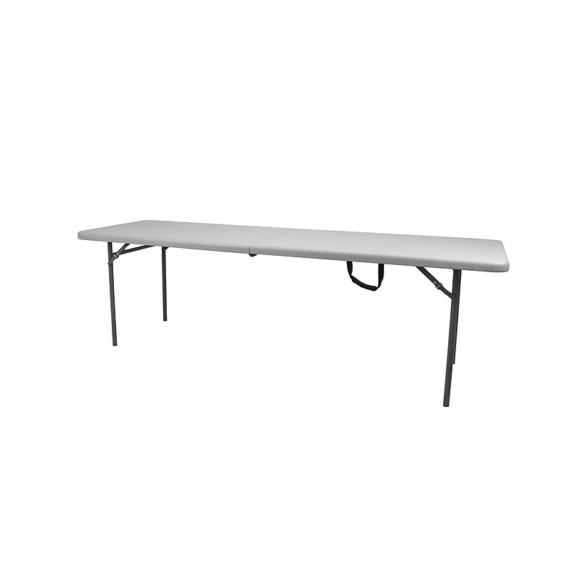 National Public Seating CMFIH Series 30" x 96" Fold-In-Half Folding Table, Grey (CMFIH3096) image 1