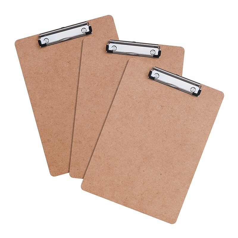 Staples® Hardboard Clipboard, Letter Size, Natural Brown, 3/Pack (ST63361) image 1