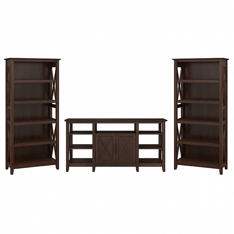Bush Furniture Key West Console TV Stand, Screens up to 65", Bing Cherry (KWS027BC) image 1