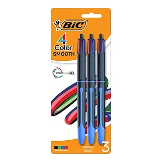 BIC 3x Grip 4 Colour Pens Multi Coloured Pens All In One With Rubber Grip For Office Tasks - Foto 4